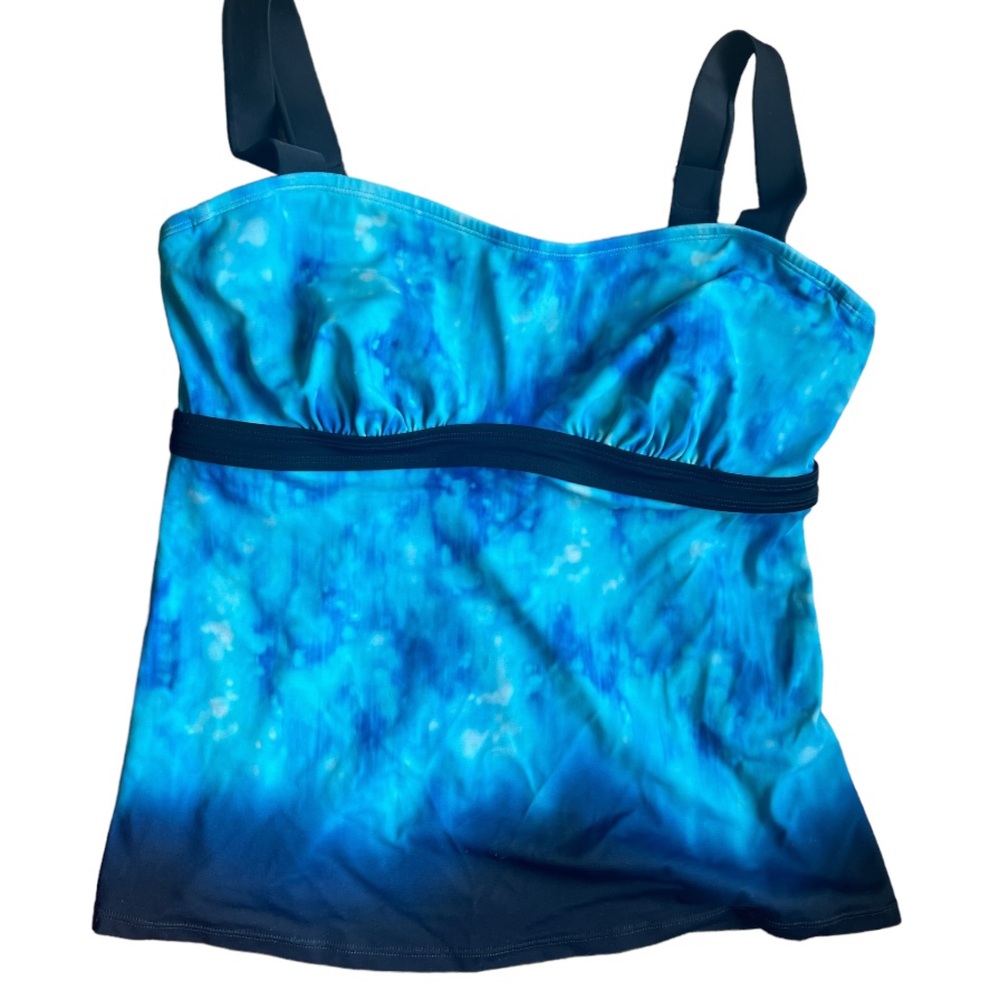 Athleta Blue Bali Pura tie dye blue tankini top &‎ Bali Dolphin Swim Bottoms SET - Picture 6 of 16